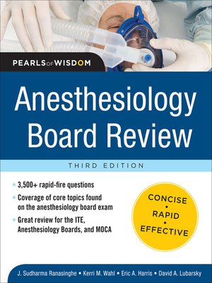 cover image of Anesthesiology Board Review Pearls of Wisdom
